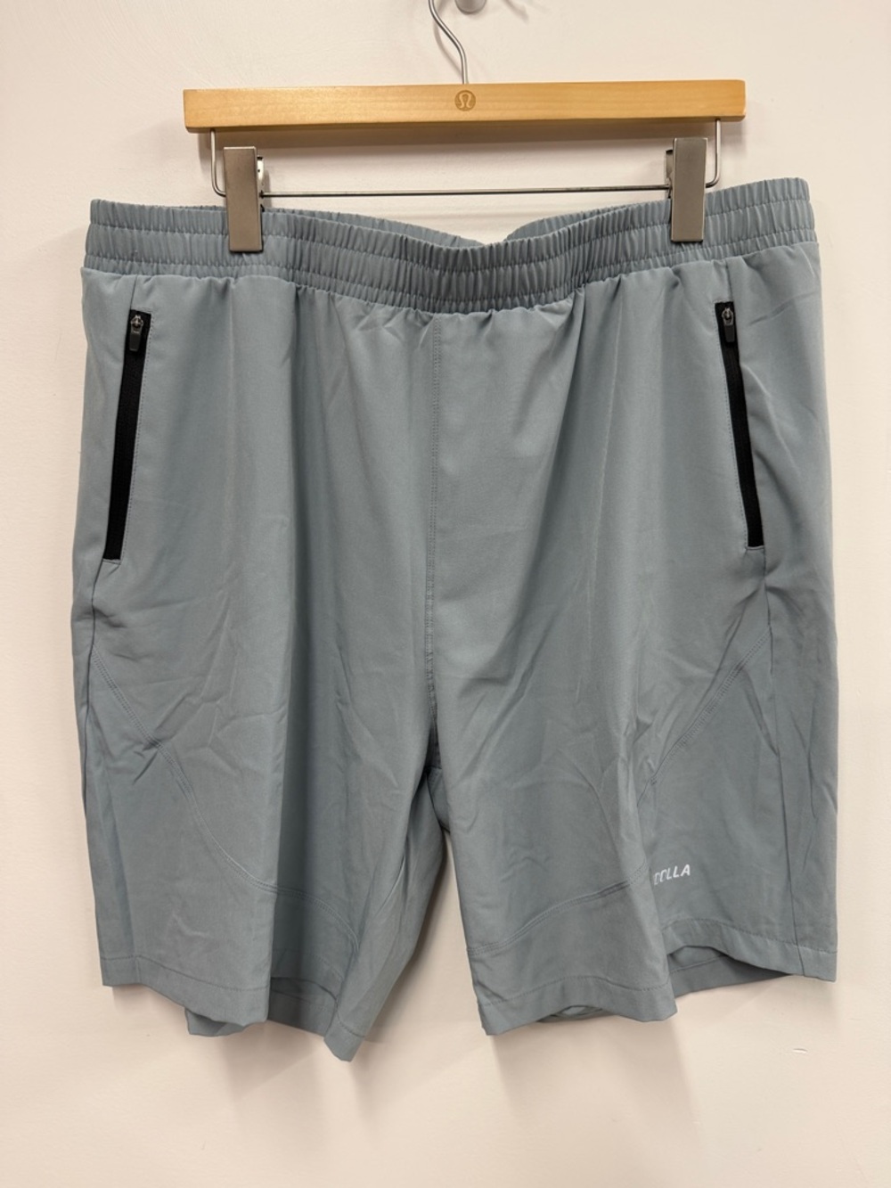 Pudolla Men's Athletic Shorts in Light Slate Blue with Zip Pockets xxl